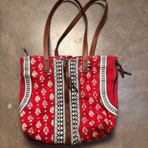 Tommy Hilfiger Vintage 90s Y2K Purse Red Blue Tote Expandable Bandana